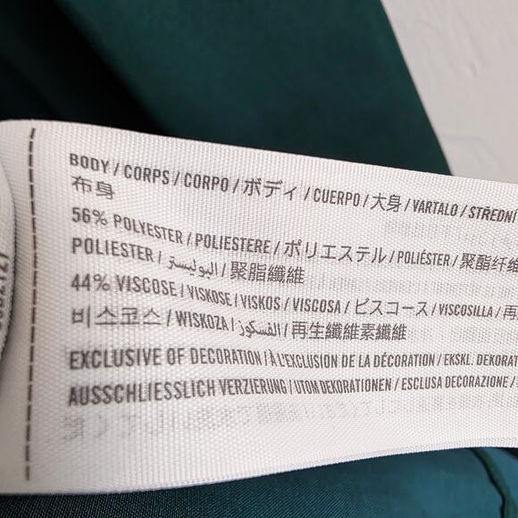 Abercrombie & Fitch Green Satin Midi Slip Dress w/ Side Slit Size Small - Picture 5 of 8